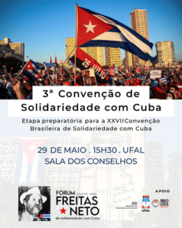 3ª Convenção Alagoana de Solidariedade com Cuba será realizada na Ufa