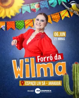 Wilma Araújo aquece o bairro do Jaraguá com muito forró nesta sexta-feira, 06