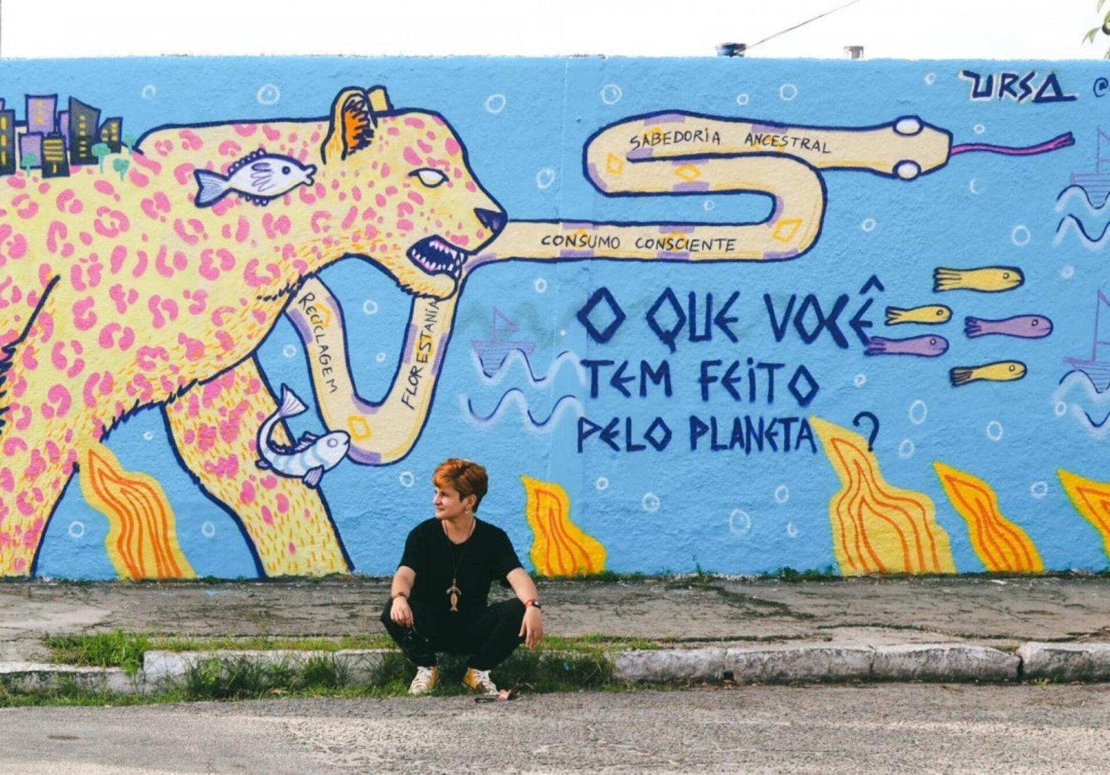 Com apoio do Governo de Alagoas, artista Ursa leva arte e conscientização ambiental à Escola Estadual