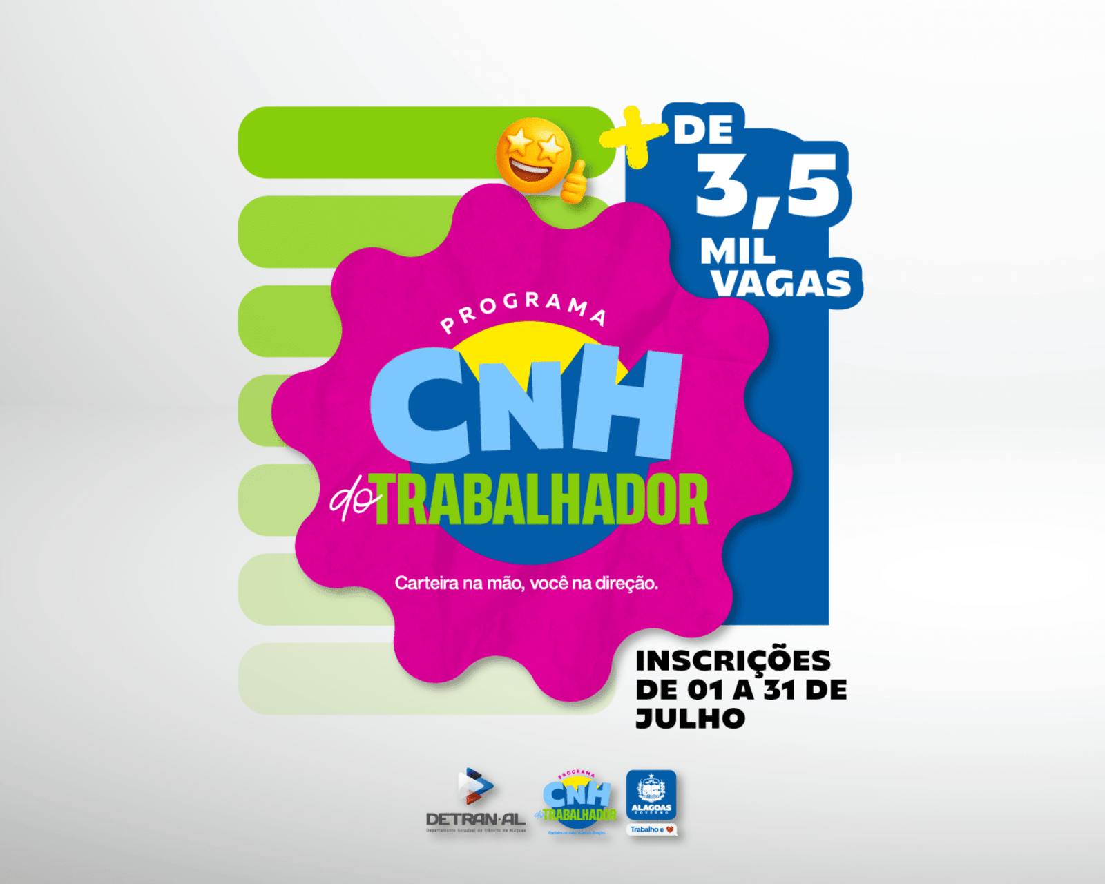 Detran abre inscrições para CNH do Trabalhador a partir desta terça-feira (1º)