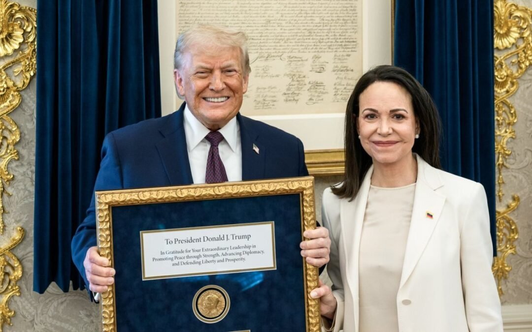 Prêmio Nobel da Paz de Maria Corina Machado gera polêmica ao ser entregue a Donald Trump