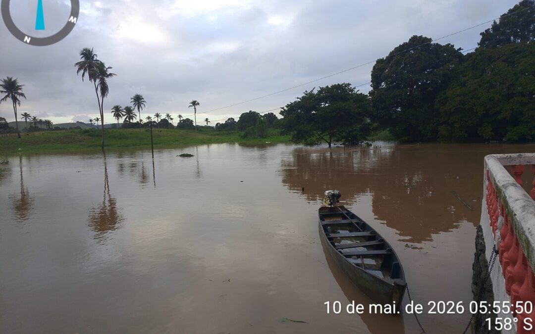 Defesa Civil mantém alerta vermelho em Alagoas após chuvas intensas no Litoral Norte e Zona da Mata