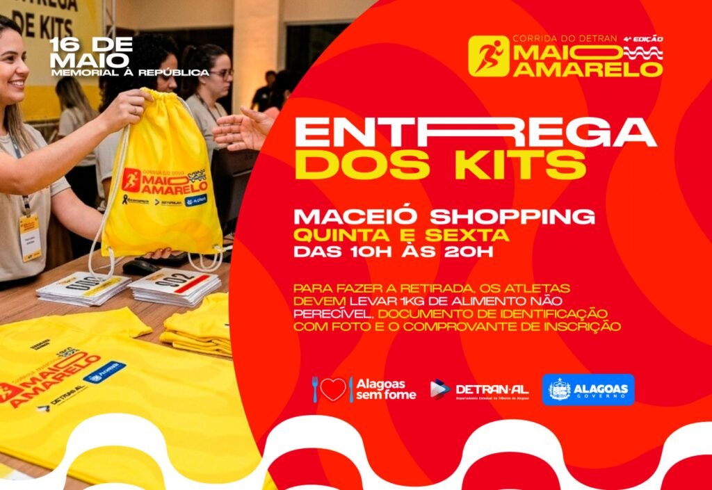 Detran Alagoas inicia entrega de kits da 4ª Corrida Maio Amarelo