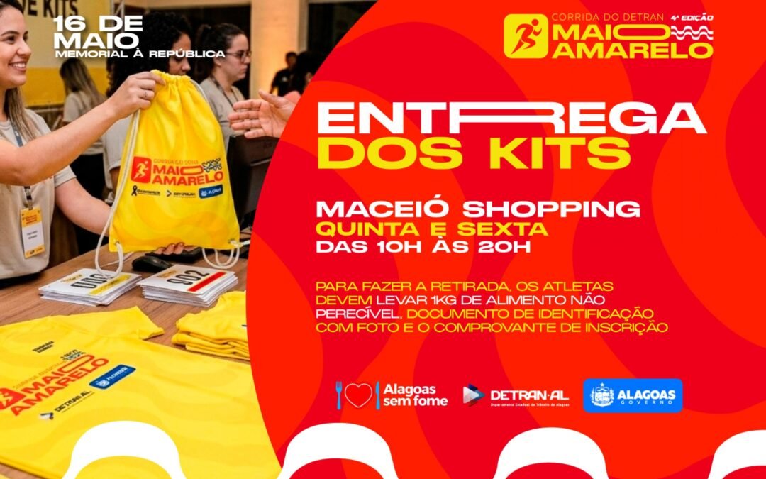 Detran Alagoas inicia entrega de kits da 4ª Corrida Maio Amarelo