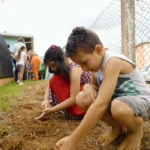 Escola transforma quintais em espaços de ensino e convivência