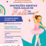 Cacimbinhas oferece aulas de balé para crianças de 4 a 10 anos no CRAS