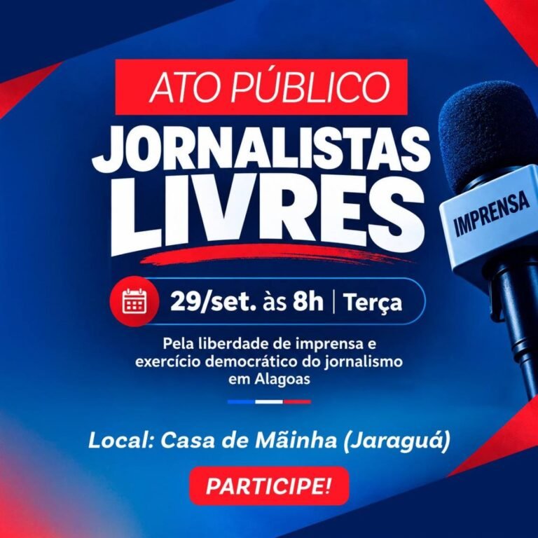 Jornalistas realizam ato em Maceió contra ações judiciais e em defesa da liberdade de imprensa