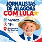 Jornalistas de Alagoas realizam ato em apoio à reeleição de Lula nesta sexta-feira
