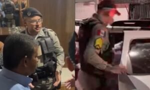 “Ô, pessoal, a gente está aliviando a barra”, diz policial durante protesto contra prisão de porteiro em Maceió